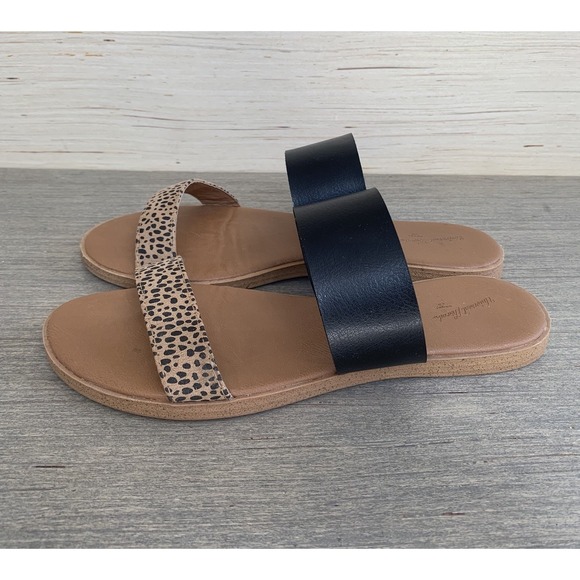 Universal Thread Torri Women's Sz 6 Animal Print Double Band Slide Flat Sandals - Picture 2 of 14